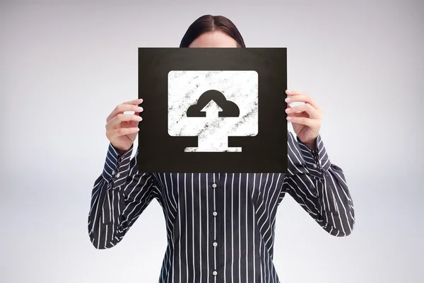 Businesswoman showing board — Stock Photo, Image