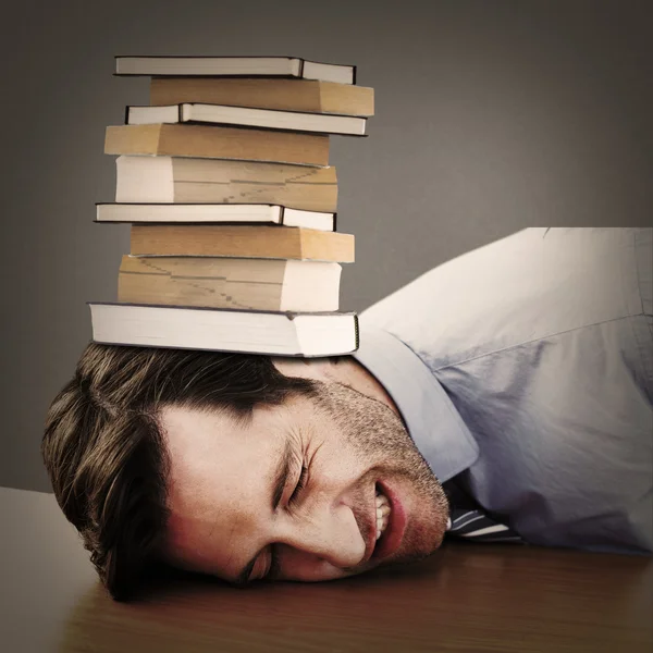 Casual businessman sleeping at his desk — Stock Photo, Image