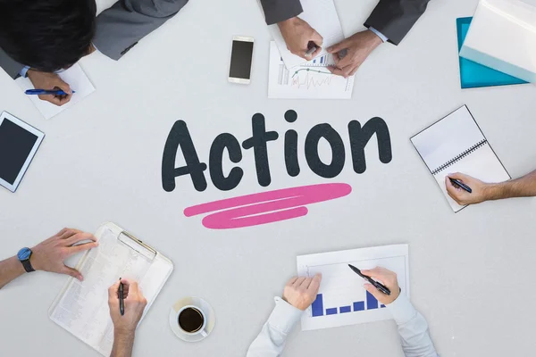 Action against business meeting — Stock Photo, Image