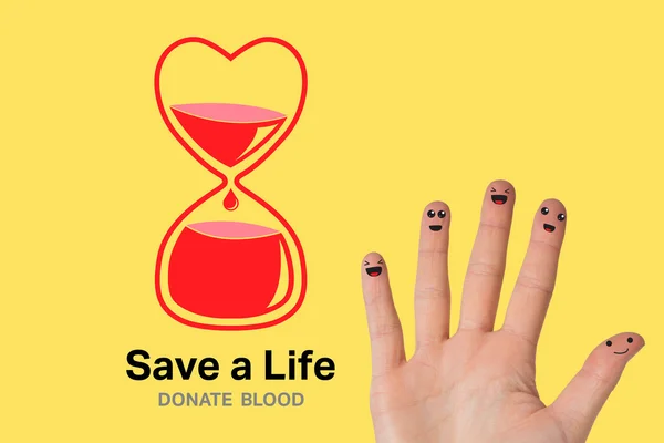 Oddawanie krwi przeciwko winieta żółty — Zdjęcie stockowe