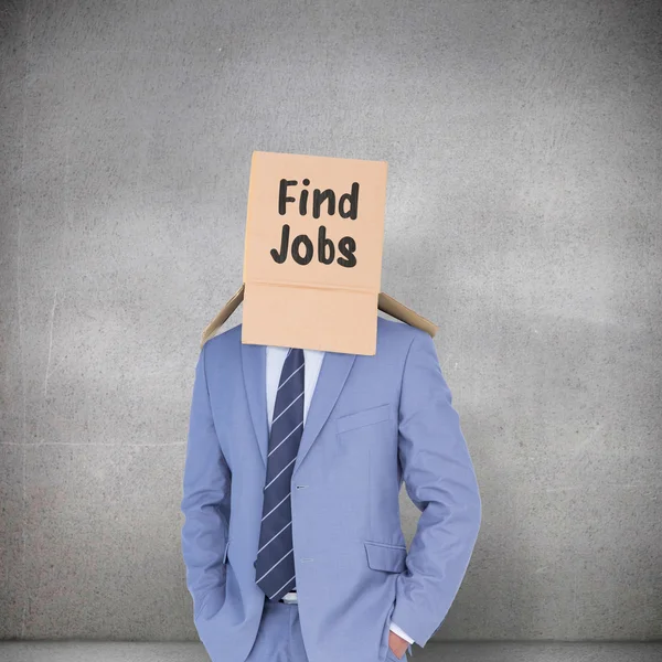 Empresario con caja en la cabeza — Foto de Stock