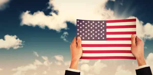 미국 국기를 보여주는 손 — 스톡 사진