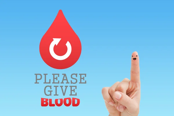 Bloeddonatie tegen blauwe vignet — Stockfoto