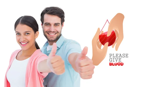 Couple showing thumbs up — Stock Photo, Image