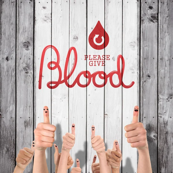 Donación de sangre contra tablones de madera gris — Foto de Stock