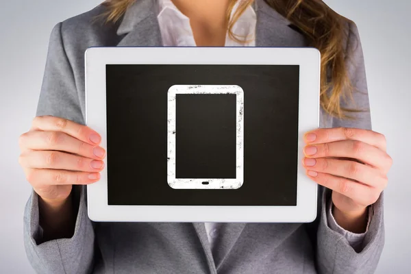 Businesswoman showing tablet — Stock Photo, Image