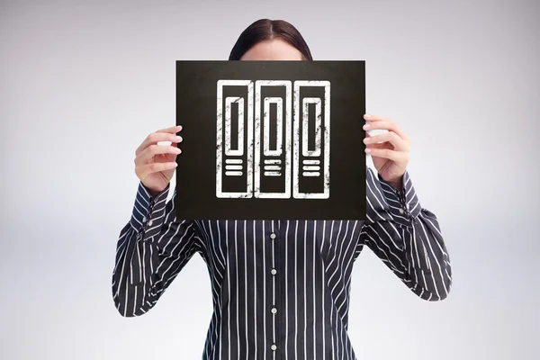 Businesswoman showing board — Stock Photo, Image