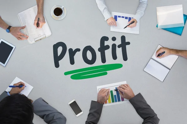 Profit against business meeting — Stock Photo, Image