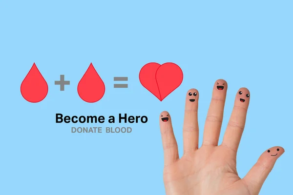 青いビネットに対して献血 — ストック写真