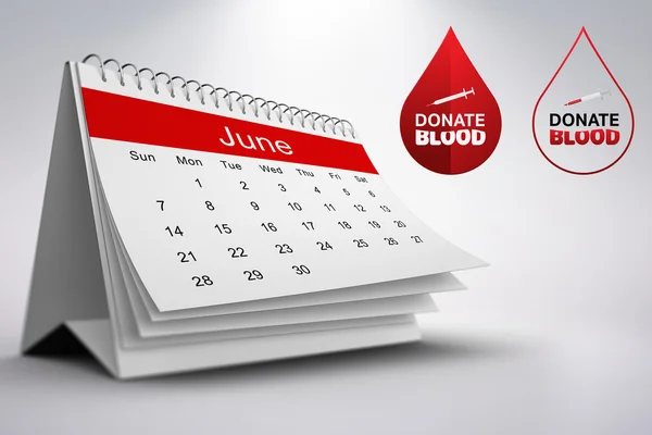 血液捐赠日历 — 图库照片