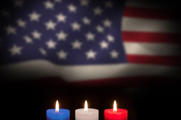 Candles with america flag — Stock Photo, Image