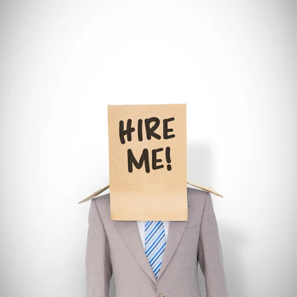 Businessman with box on head — Stock Photo, Image