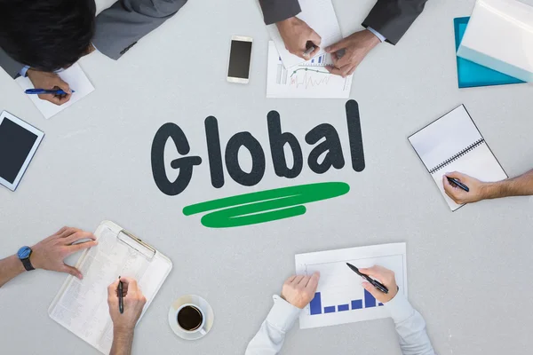 Global against business meeting — Stock Photo, Image
