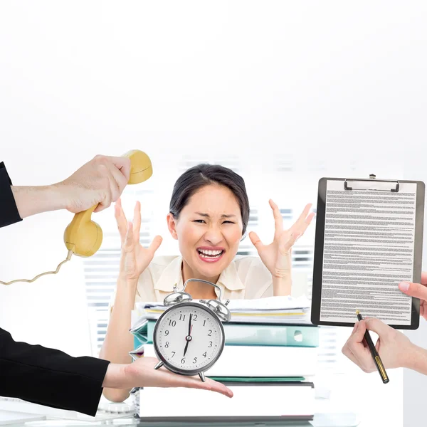 Angry businesswoman shouting — Stock Photo, Image