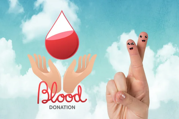 Blood donation against blue sky — Stock Photo, Image