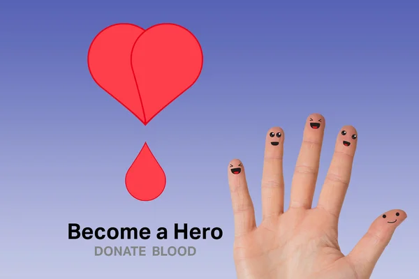Doação de sangue contra vinheta roxa — Fotografia de Stock