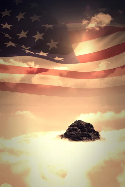 デジタル波打つアメリカ国旗を生成 — ストック写真