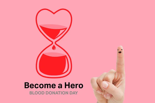 Bloeddonatie tegen roze — Stockfoto