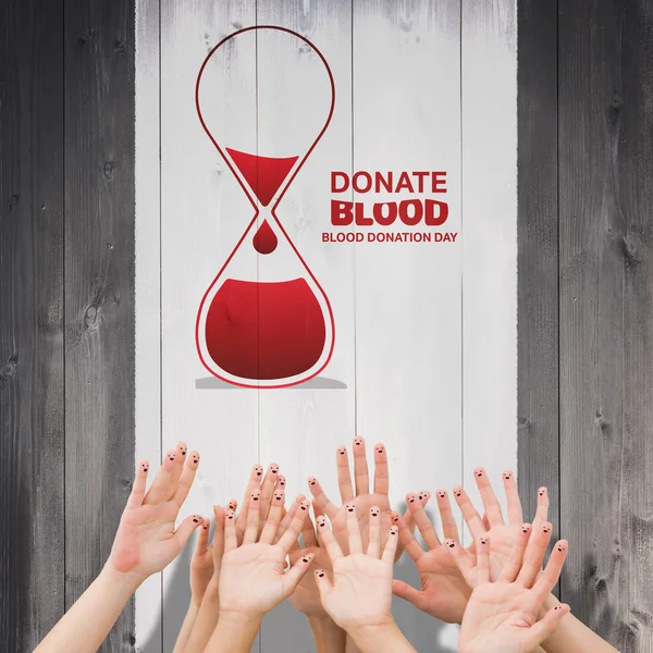 Donazione di sangue contro assi di legno — Foto Stock