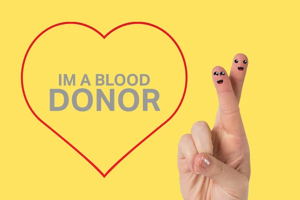 Donazione di sangue contro vignetta gialla — Foto Stock