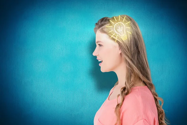 Hipster woman talking to someone — Stock Photo, Image