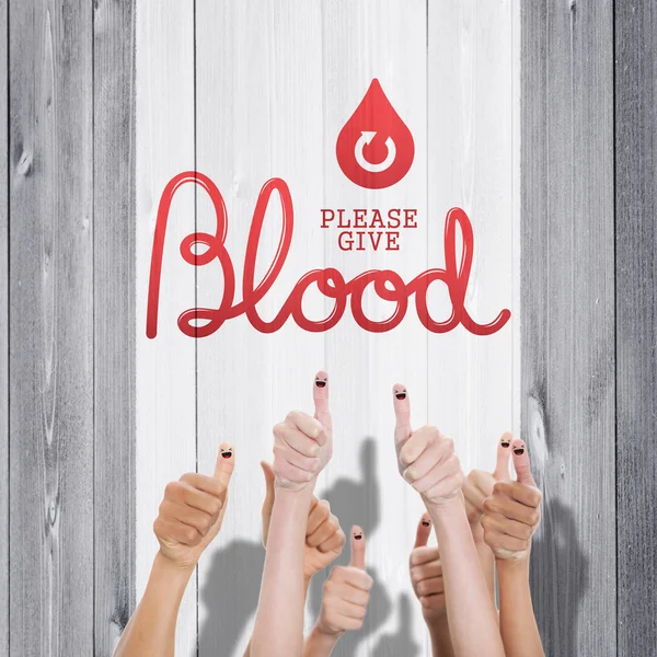 Donación de sangre contra tablones de madera — Foto de Stock