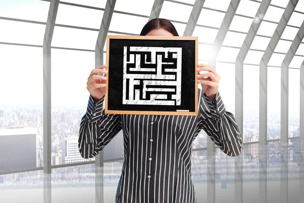 Businesswoman showing board — Stock Photo, Image