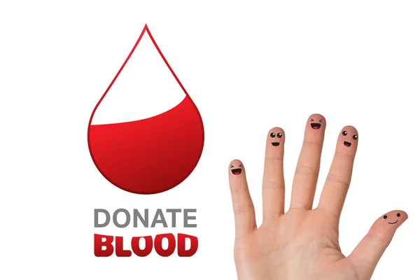 Пожертвування крові проти махаючих рук — стокове фото