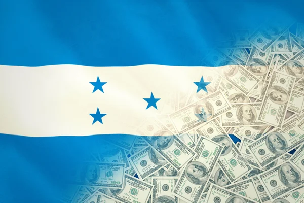 Dolarů proti státní vlajky honduras — Stock fotografie