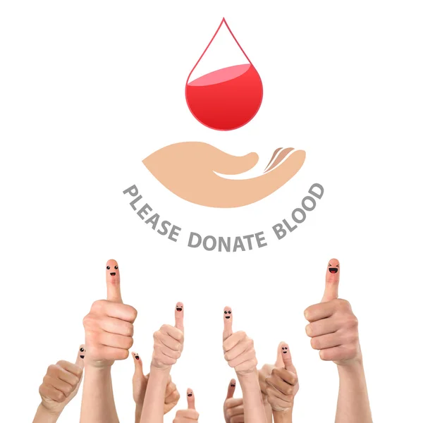 Oddawanie krwi przeciwko kciuki — Zdjęcie stockowe