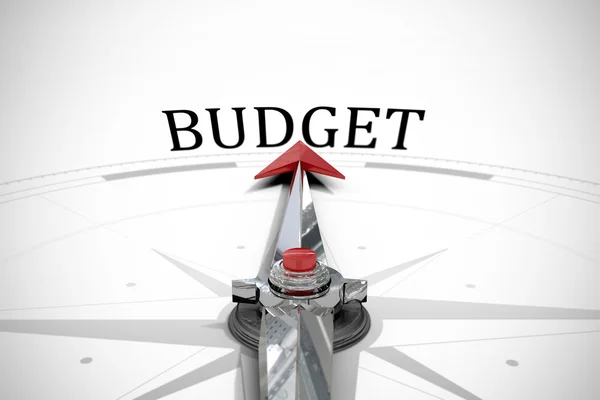 Budget against compass — Stock Photo, Image