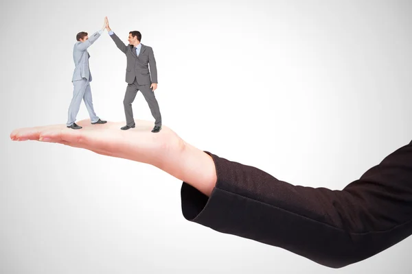 Businessmen high fiving — Stock Photo, Image