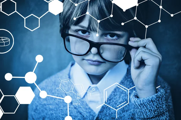 Boy holding glasses — Stock Photo, Image