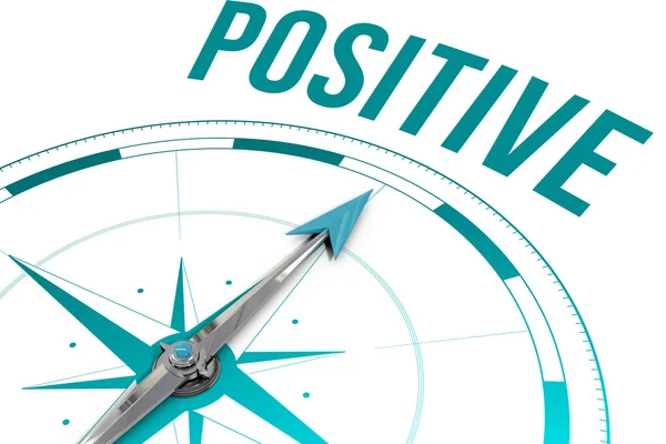 Word positive against compass — Stock Photo, Image