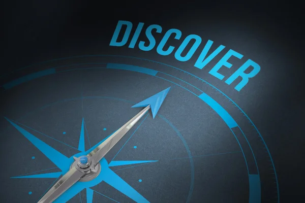 Word discover and compass — Stock Photo, Image