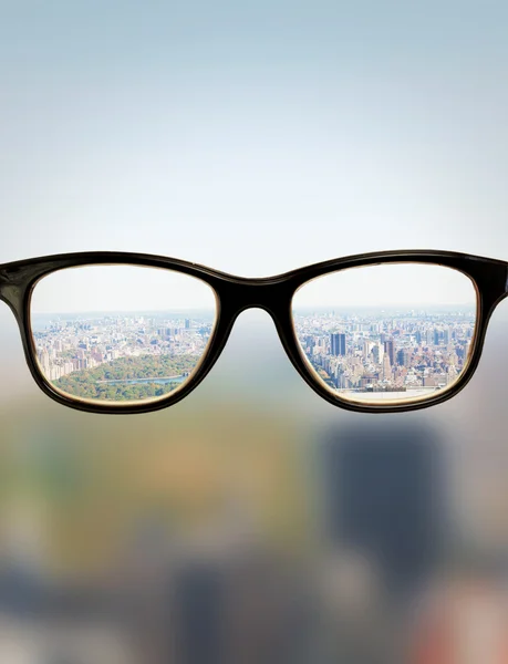 Glasses against new york — Stock Photo, Image