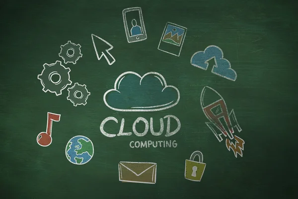 Cloud computing doodle — Stockfoto