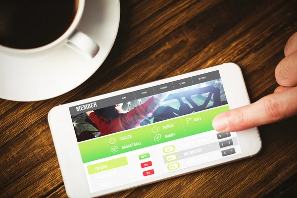 Samengestelde afbeelding van gokken app scherm — Stockfoto