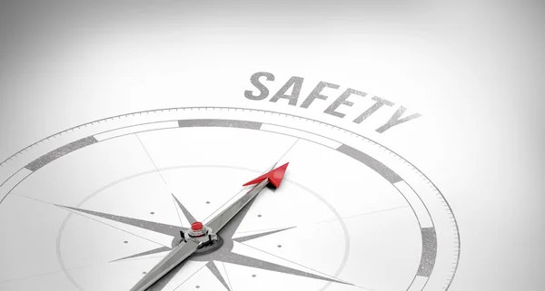 Word safety against compass — Stock Photo, Image