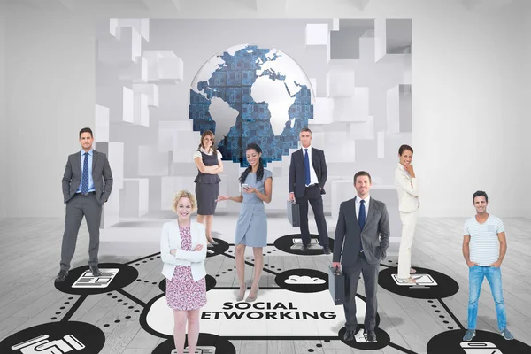 Business team against white room — Stock Photo, Image