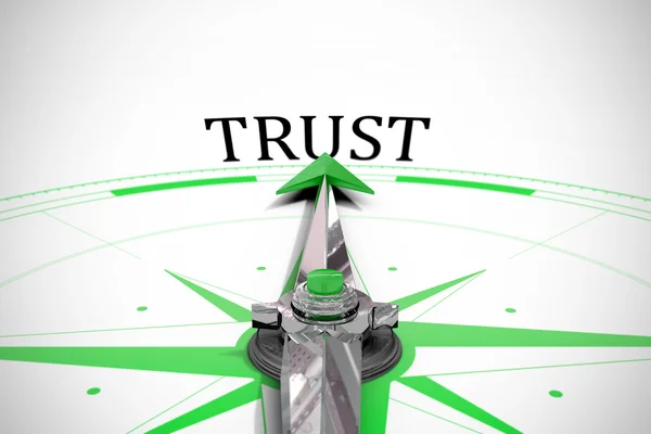 Word trust against compass — Stock Photo, Image
