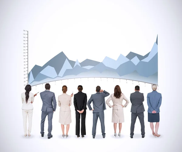 Business team against chart — Stock Photo, Image