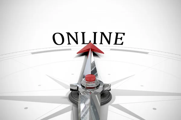 Online against compass — Stock Photo, Image