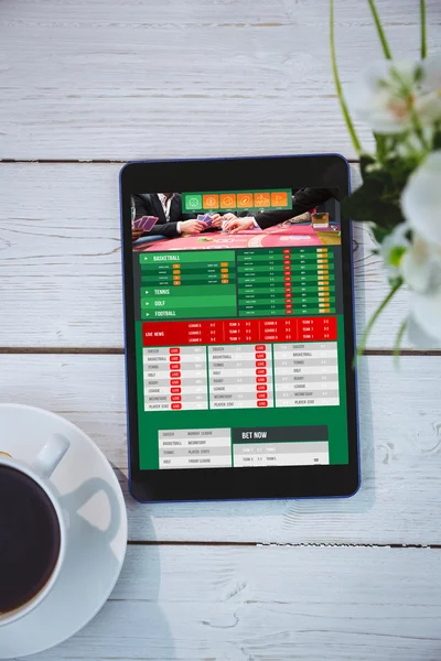 Composite image of gambling app screen — Stock Photo, Image