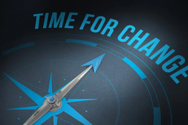 Word time for change and compass — Stock Photo, Image