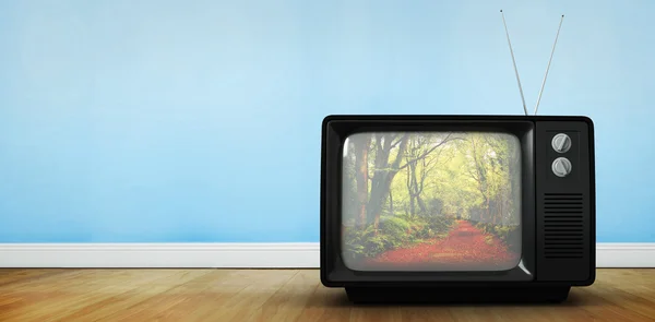 Комический образ ретро-телевизора — стоковое фото