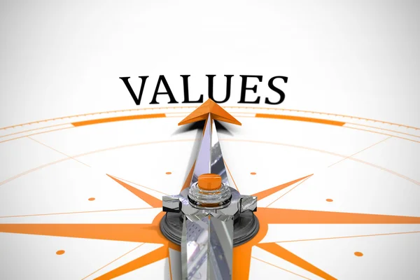 Values against compass — Stock Photo, Image