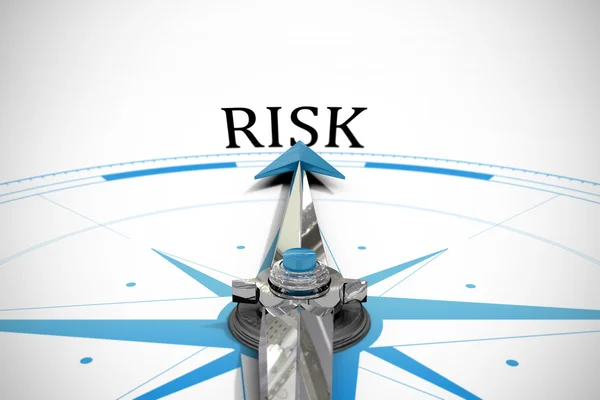 Risk against compass arrow — Stock Photo, Image