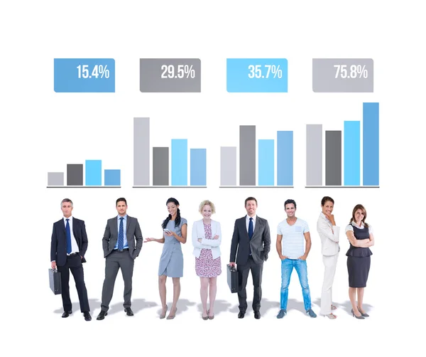 Business team against graph — Stock Photo, Image