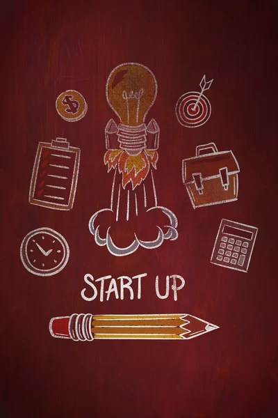 Sammansatt bild av start upp doodle — Stockfoto